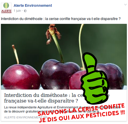 Les cerises confites disent OUI aux pesticides !