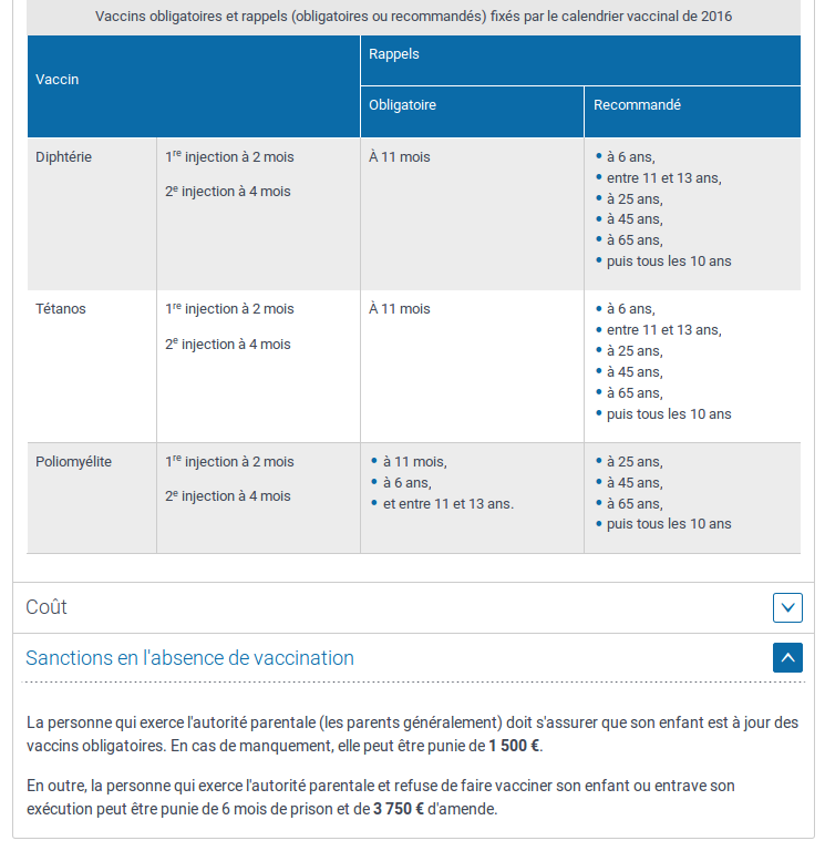 vaccins obligatoires